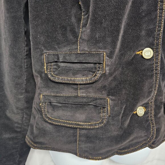 Vintage Bandolino Velvet Jacket Brown Retro Boho Western Y2K L - Picture 3 of 12